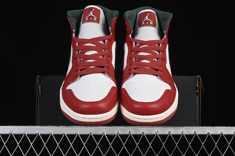 All categories Air Jordan Jordan series basketball shoes Air Jordan 1 Mid Air Jordan 1 Mid AJ1 Joe 1 white red green hook Chinese cultural casual sneakers DQ8426-105
